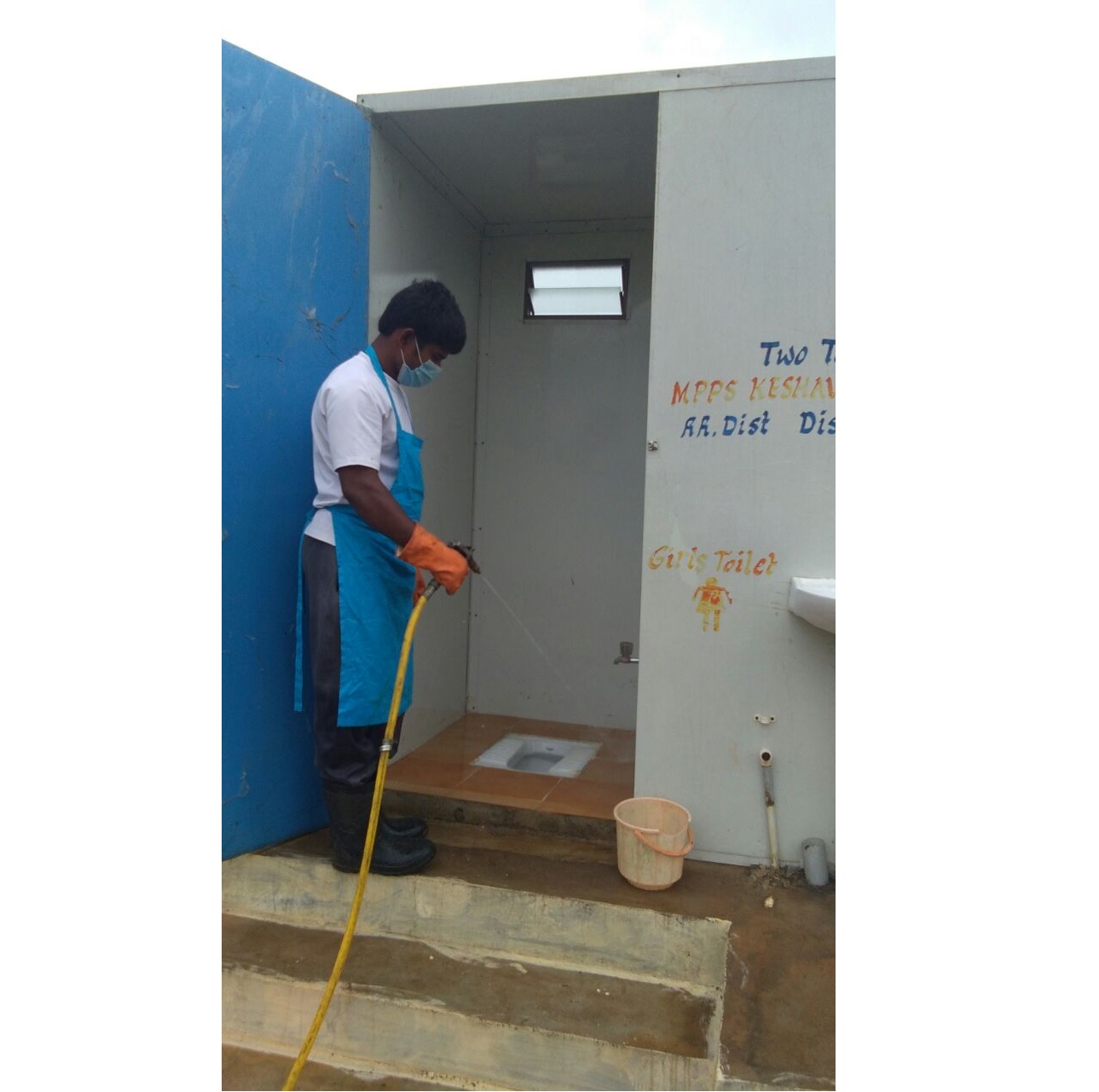Swachh Schools toilet cleaning activity by JKMR Foundation